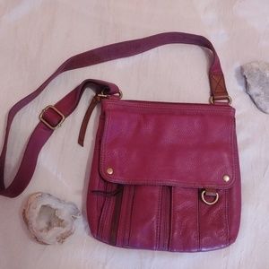Fossil Morgan Crossbody Rasoberry Leather Purse